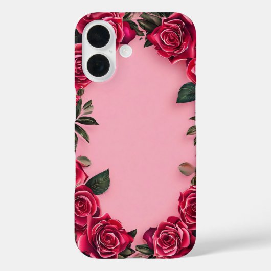 Rode rozen op roze achtergrond Case-Mate iPhone case (Achterkant)