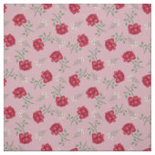Rode rozen op roze calico stof (Swatch)