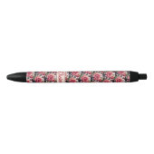 Rode rozen op roze zwarte inkt pen (Voorkant)