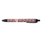 Rode rozen op roze zwarte inkt pen (Bodem)