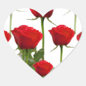 RODE ROZEN OP WIT HART STICKER (Voorkant)