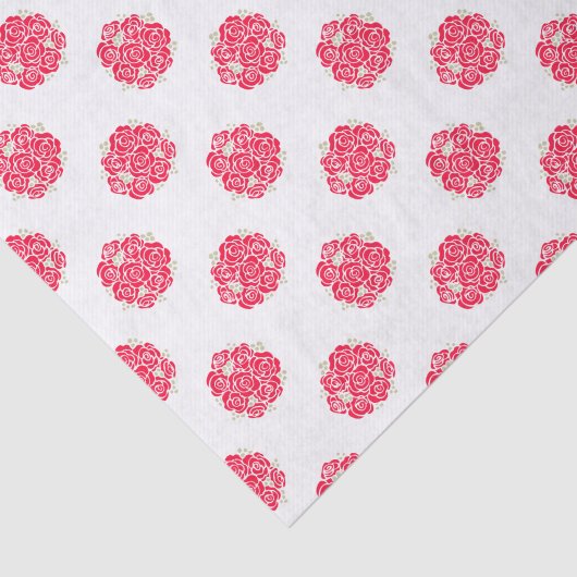 Rode rozen op wit tissue papier (Detail)