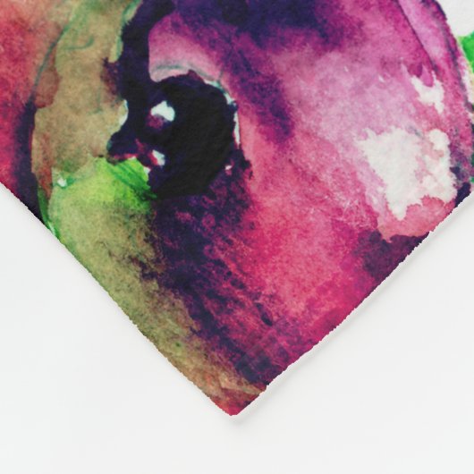 Rode rozen op witte achtergrond fleece deken (Hoek)