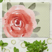 Rode Rozen op witte en Limoen handdoeken (Gevouwen)