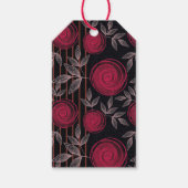 Rode rozen op zwart. cadeaulabel (Voorkant)