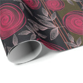 Rode rozen op zwart. cadeaupapier (Rol Hoek)