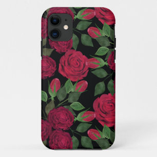 Rode rozen op zwart. Case-Mate iPhone case