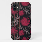 Rode rozen op zwart. Case-Mate iPhone case (Achterkant)
