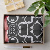 Rode rozen op zwart en wit geometrisch patroon tissuepapier (Geschenk)