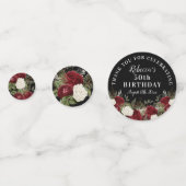 Rode rozen op zwarte 50ste verjaardag Dank je wel Confetti (Voorkanten)