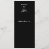 Rode Rozen op zwarte bruiloft Menu Kaart (Achterkant)