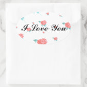 Rode rozen ovale sticker (Tas)