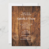 Rode rozen, paardenbeet en Barn Wood Country Wedde Kaart (Achterkant)