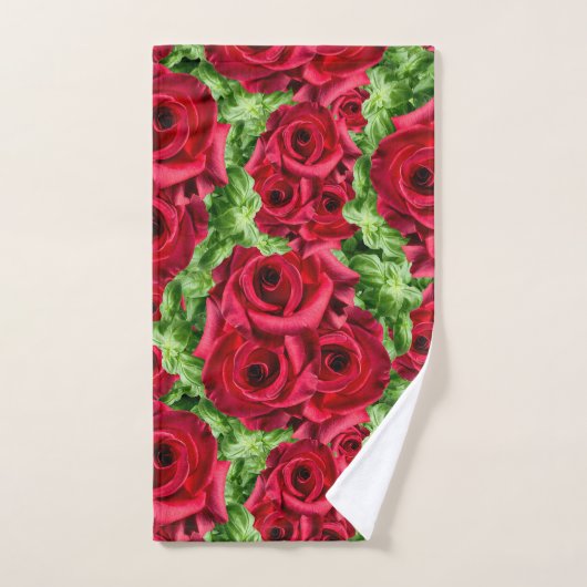 Rode Rozen Pad Bloem Garland Bad Handdoek (Handdoek)