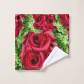 Rode Rozen Pad Bloem Garland Bad Handdoek (Wasdoekje)