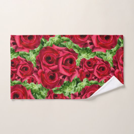 Rode Rozen Pad Bloem Garland Bad Handdoek (Handdoek)