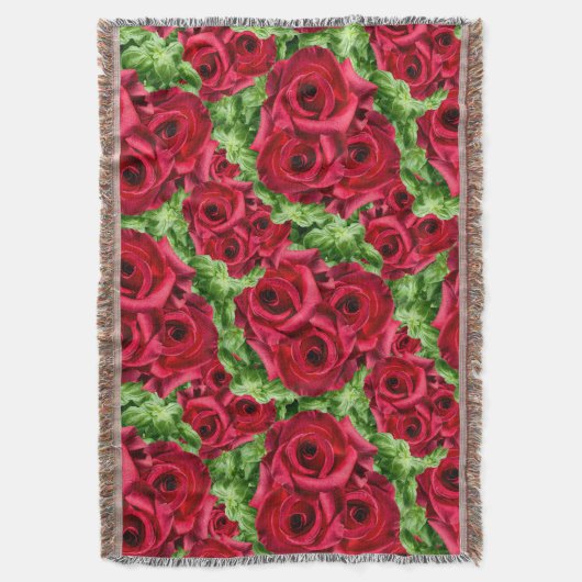 Rode Rozen Pad Bloem Garland Deken (Voorkant Verticaal)