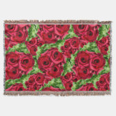 Rode Rozen Pad Bloem Garland Deken (Voorkant)