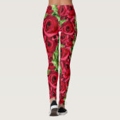 Rode Rozen Pad Bloem Garland Leggings (Achterkant)