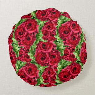 Rode Rozen Pad Bloem Garland Rond Kussen