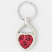 Rode Rozen Pad Bloem Garland Sleutelhanger (Voorkant)