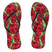 Rode Rozen Pad Bloem Garland Teenslippers (Voetbed)