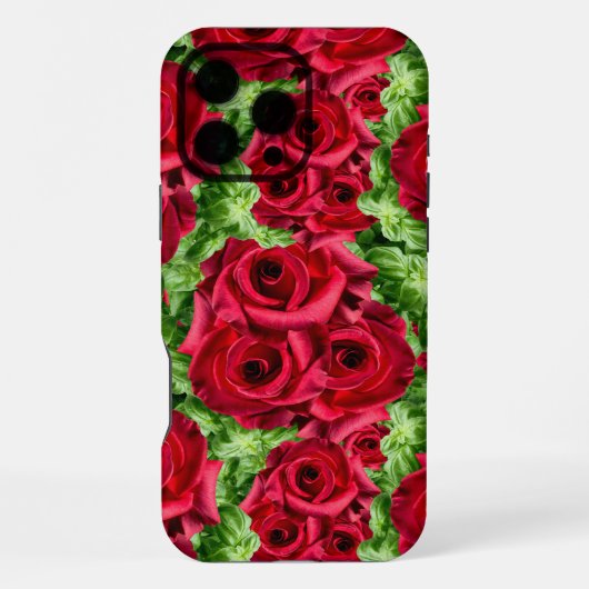 Rode Rozen Pad Bloemenslingers iPhone Hoesje (Achterkant)