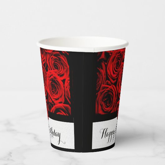 Rode rozen papieren bekers (Rechts)