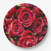 Rode rozen papieren bordje (Voorkant)