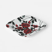 Rode rozen. papieren bordje (Gebogen)