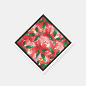 Rode Rozen Papieren Cocktail Servet (Hoek)