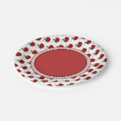 Rode Rozen & Parels Elegant Bloemen Bruiloft Papieren Bordje (Gekanteld)