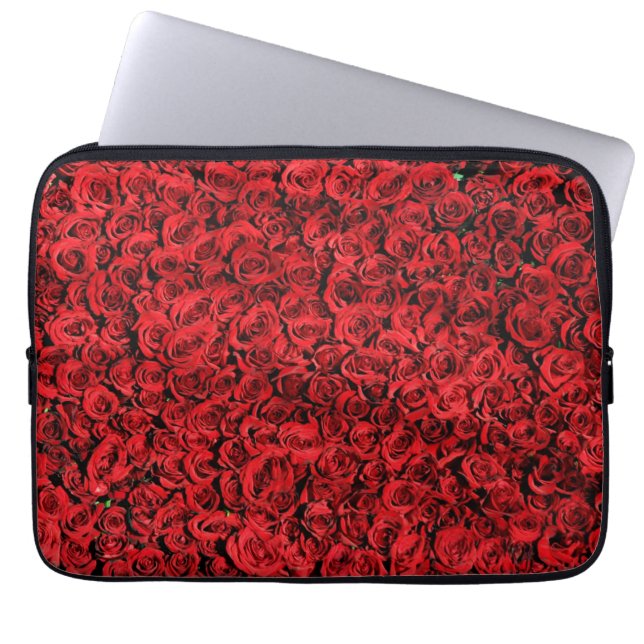 Rode Rozen Patroon-37431 Laptop Sleeve (Voorkant)