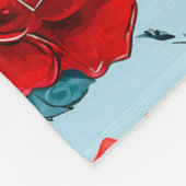 Rode rozen patroon fleece deken (Hoek)