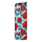 Rode rozen patroon thermosbeker (Gedraaid links)
