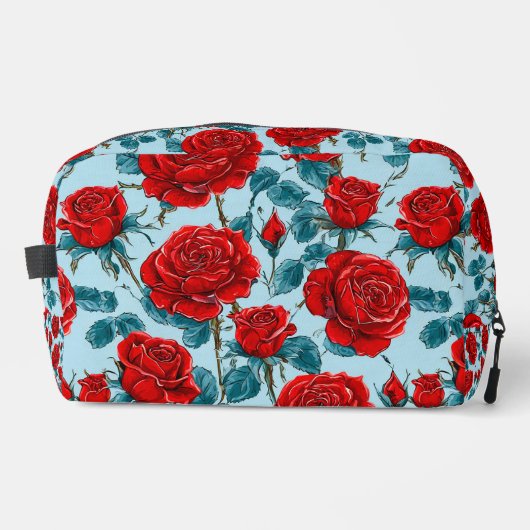 Rode rozen patroon toilettasje (Voorkant)
