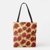 Rode rozen patroon tote bag (Achterkant)