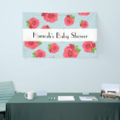 rode rozen, patroon van Rozen, bloemen, Baby showe Spandoek (Beurs)