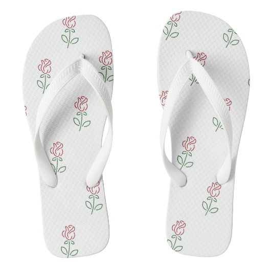 Rode rozen, patroon van rozen, bloemen teenslippers (Voetbed)