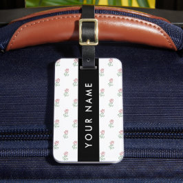 Rode rozen, patroon van Rozen, Jouw naam Bagagelabel