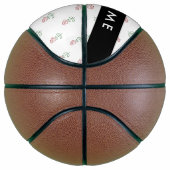 Rode rozen, patroon van Rozen, Jouw naam Basketbal (Rechts)