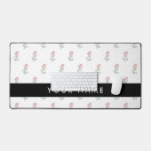 Rode rozen, patroon van Rozen, Jouw naam Bureaumat (Keyboard & Muis)