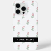 Rode rozen, patroon van Rozen, Jouw naam Case-Mate iPhone Case (Achterkant)