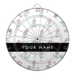 Rode rozen, patroon van Rozen, Jouw naam Dartbord