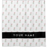 Rode rozen, patroon van Rozen, Jouw naam Douchegordijn (Voorkant)