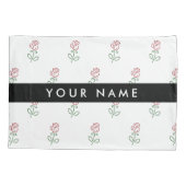 Rode rozen, patroon van Rozen, Jouw naam Kussensloop (Achterkant)