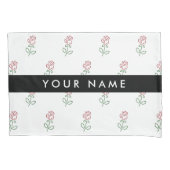 Rode rozen, patroon van Rozen, Jouw naam Kussensloop (Voorkant)