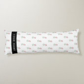 Rode rozen, patroon van Rozen, Jouw naam Lichaamskussen (Achterkant)