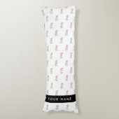 Rode rozen, patroon van Rozen, Jouw naam Lichaamskussen (Voorkant Verticaal)