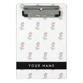 Rode rozen, patroon van Rozen, Jouw naam Mini Klembord (Voorkant)